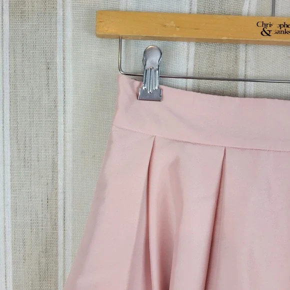 White House Black Market Pleated Midi Skirt Pastel Pink Size 00 Soft Girl Preppy - Picture 9 of 13